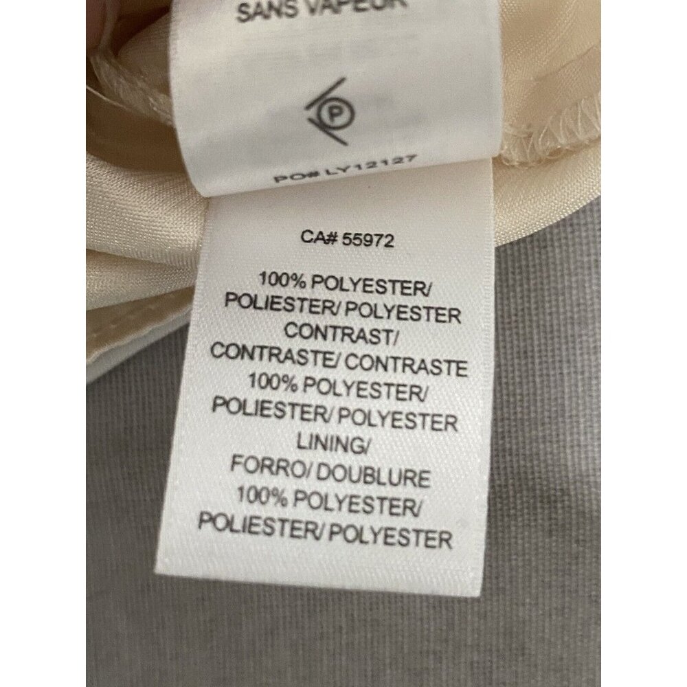 Laundry By Shelli Segal Women’s Shirt Sleeve Blouse Cream Sleeveless Size 0 - Picture 9 of 11